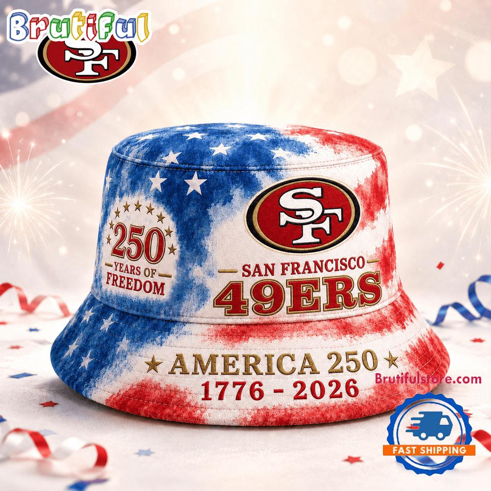 San Francisco 49ers NFL Ameica 250 Years Of Freedom Bucket Hat