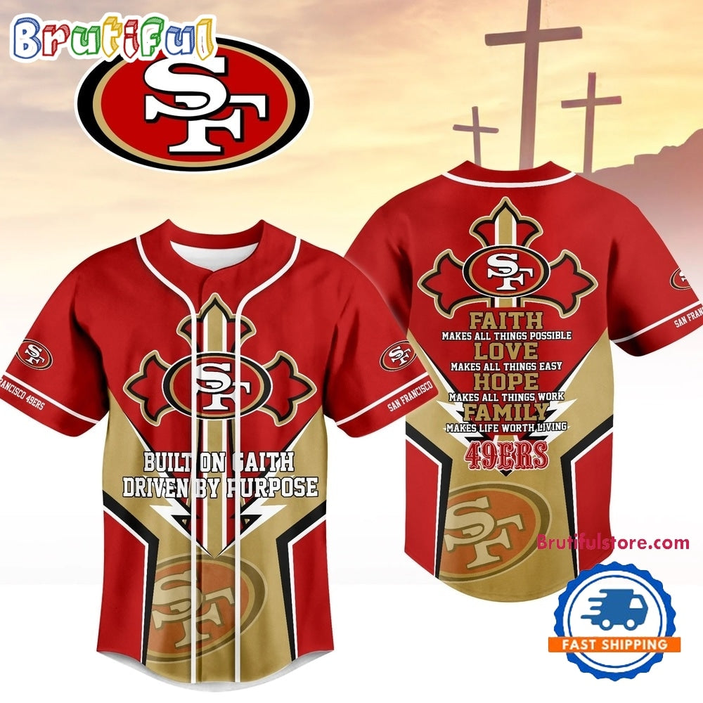 San Francisco 49ers NFL Blessed Beyond The Score Baseball Jersey