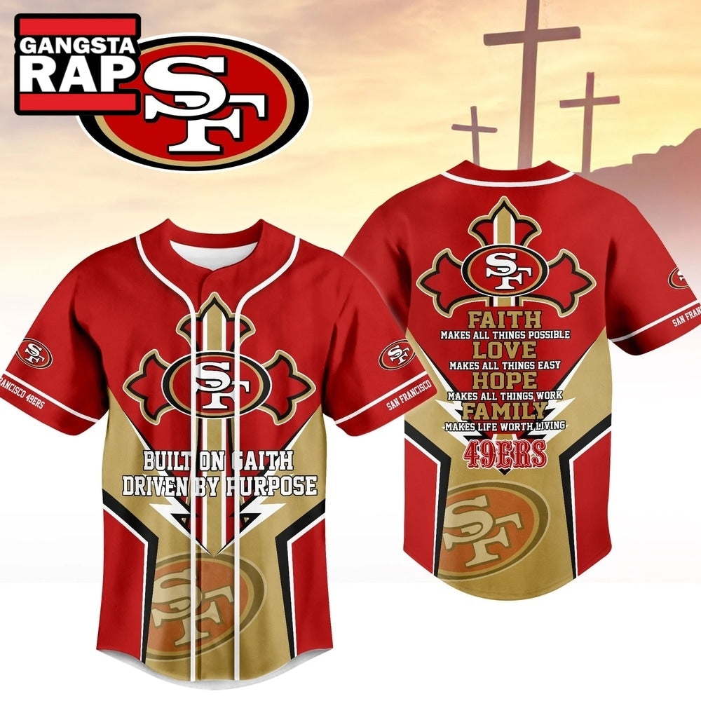 San Francisco 49ers NFL Blessed Beyond The Score Baseball Jersey