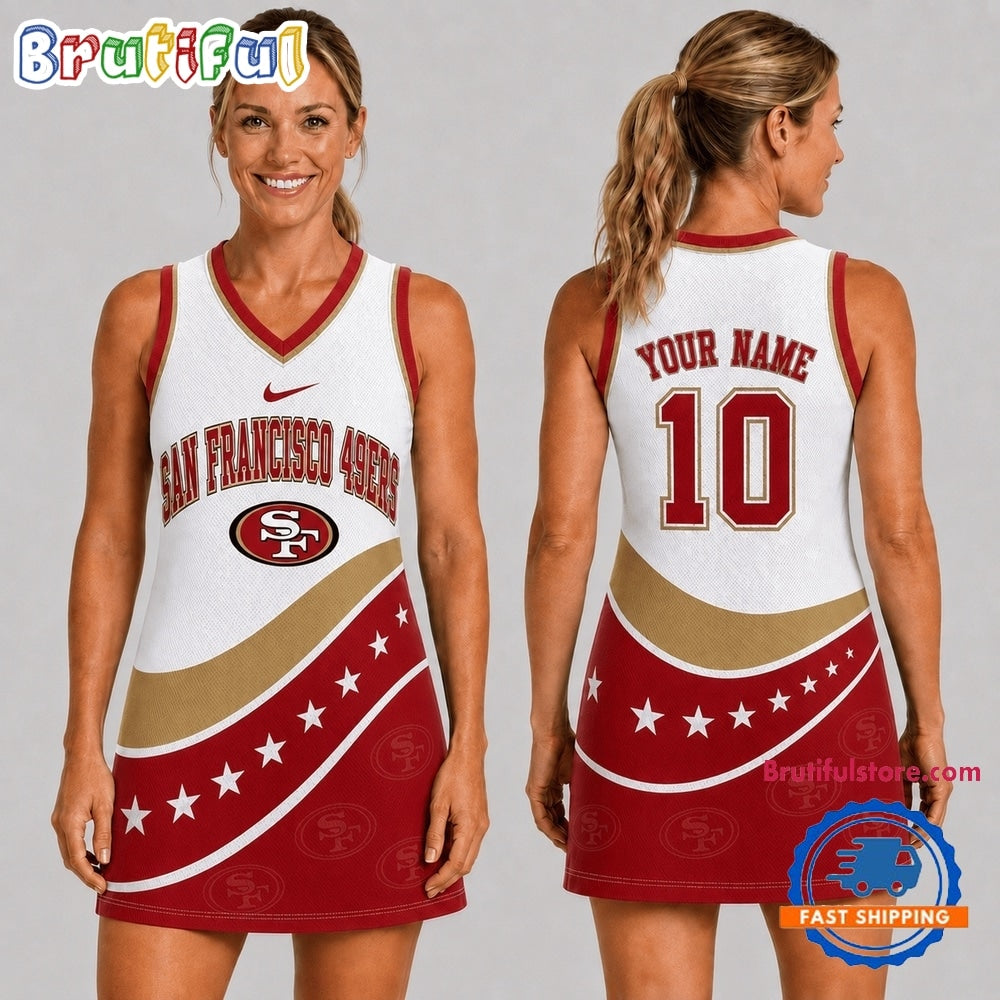 San Francisco 49ers NFL Bold Team Pride Women Basketball Jersey Dress