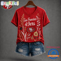 San Francisco 49ers NFL Floral Garden V Neck T Shirt