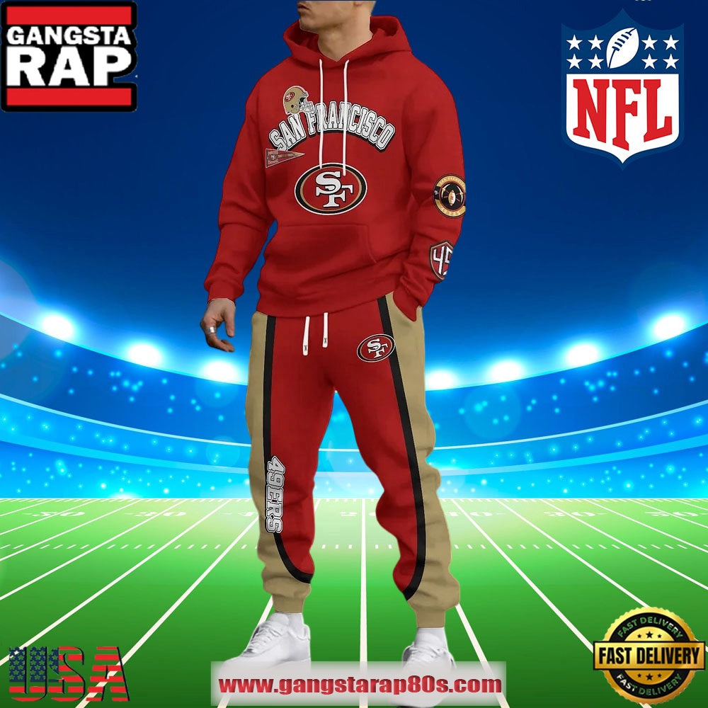 San Francisco 49ers NFL Holiday Christmas New Edition Hoodie Joggers Set