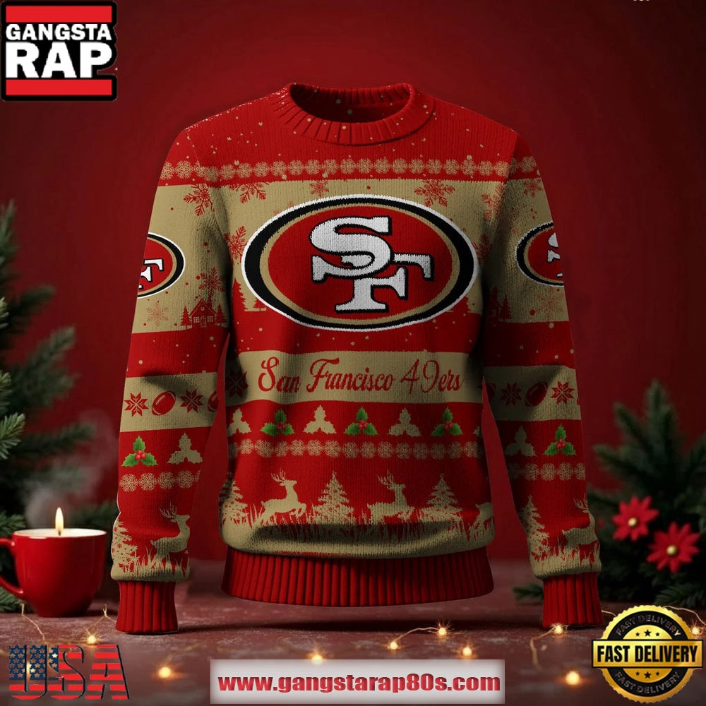 San Francisco 49ers NFL Holiday Spirit Ugly Christmas Sweater