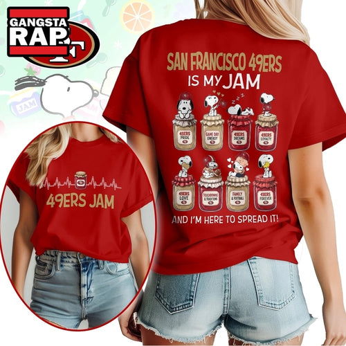 San Francisco 49ers NFL Jam Snoopy Peanuts Football Fan 3D Shirt, Football New Design Shirt