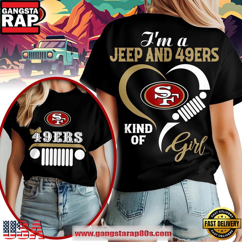 San Francisco 49ers NFL Jeep Girl Women’s Black T Shirt