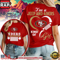 San Francisco 49ers NFL Jeep Girl Women’s Red 3D Shirt