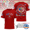 San Francisco 49ers NFL Military Appreciation Month New Design 3D Shirt