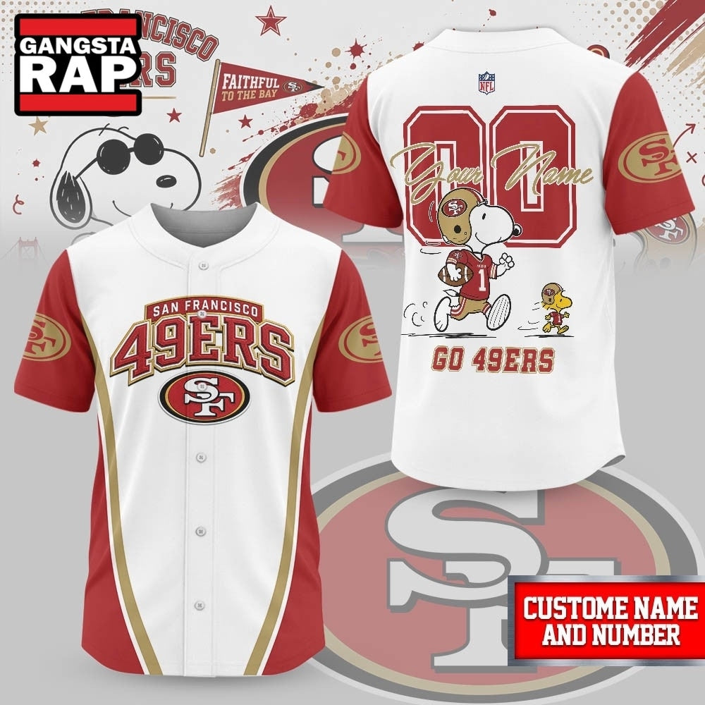 San Francisco 49ers NFL Snoopy Ultimate Game Day Personalized Jersey Shirt