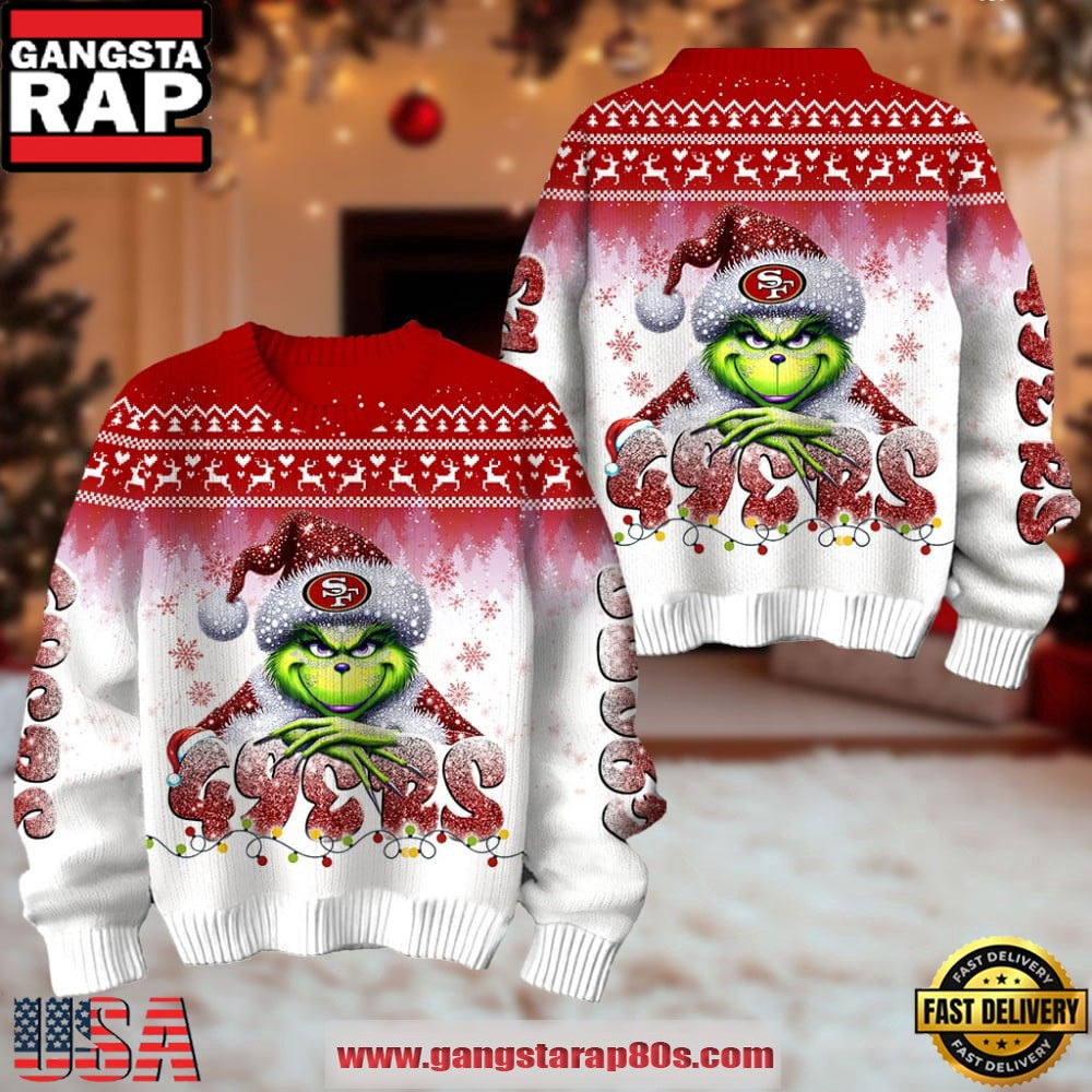 San Francisco 49ers NFL x The Grinch 2025 Edition Ugly Christmas Sweater