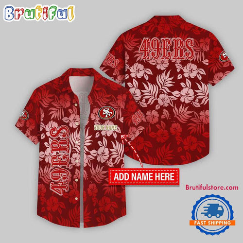 San Francisco 49ers Night Flower Pattern Personalized Name Hawaii Shirt