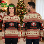 San Francisco 49ers Reindeer Snowflake Pattern Ugly Christmas Sweater