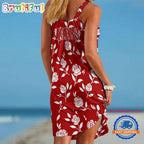 San Francisco 49ers Rose Pattern Women’s Summer Beach Sling Dress