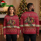 San Francisco 49ers Rushing Football Gorilla Ugly Christmas Sweater