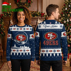 San Francisco 49ers Snowflake And Christmas Tree Ugly Christmas Sweater