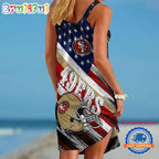 San Francisco 49ers USA Independence Day Women’s Summer Beach Sling Dress