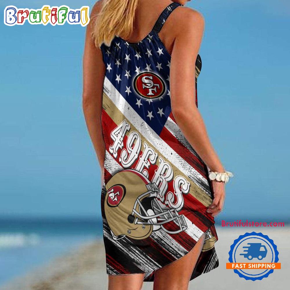 San Francisco 49ers USA Independence Day Women’s Summer Beach Sling Dress