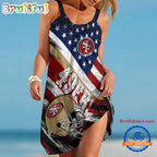 San Francisco 49ers USA Independence Day Women’s Summer Beach Sling Dress