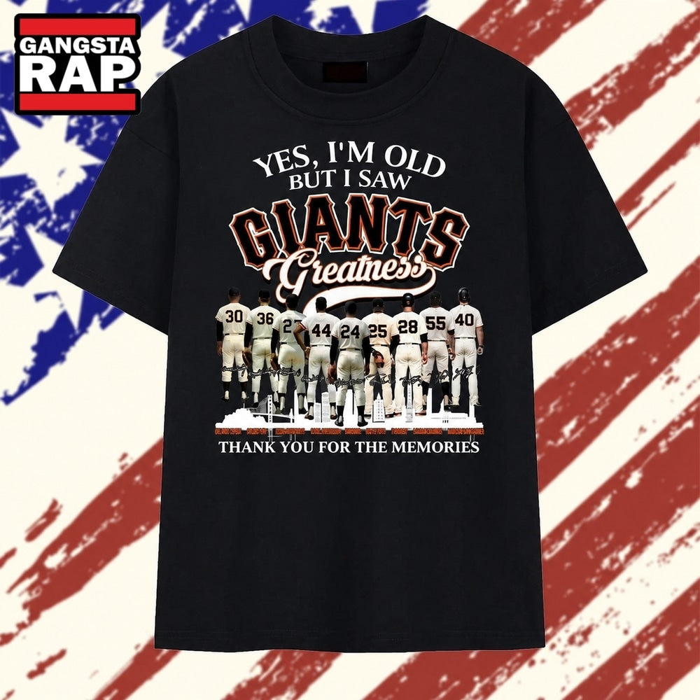 San Francisco Giants Greatness Legends Signatures Vintage Graphic T Shirt