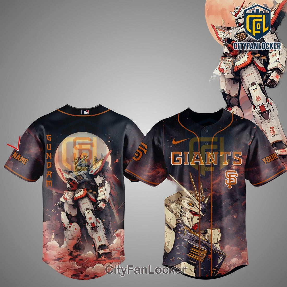 San Francisco Giants Gundam Jersey - Anime Robot Baseball Jersey
