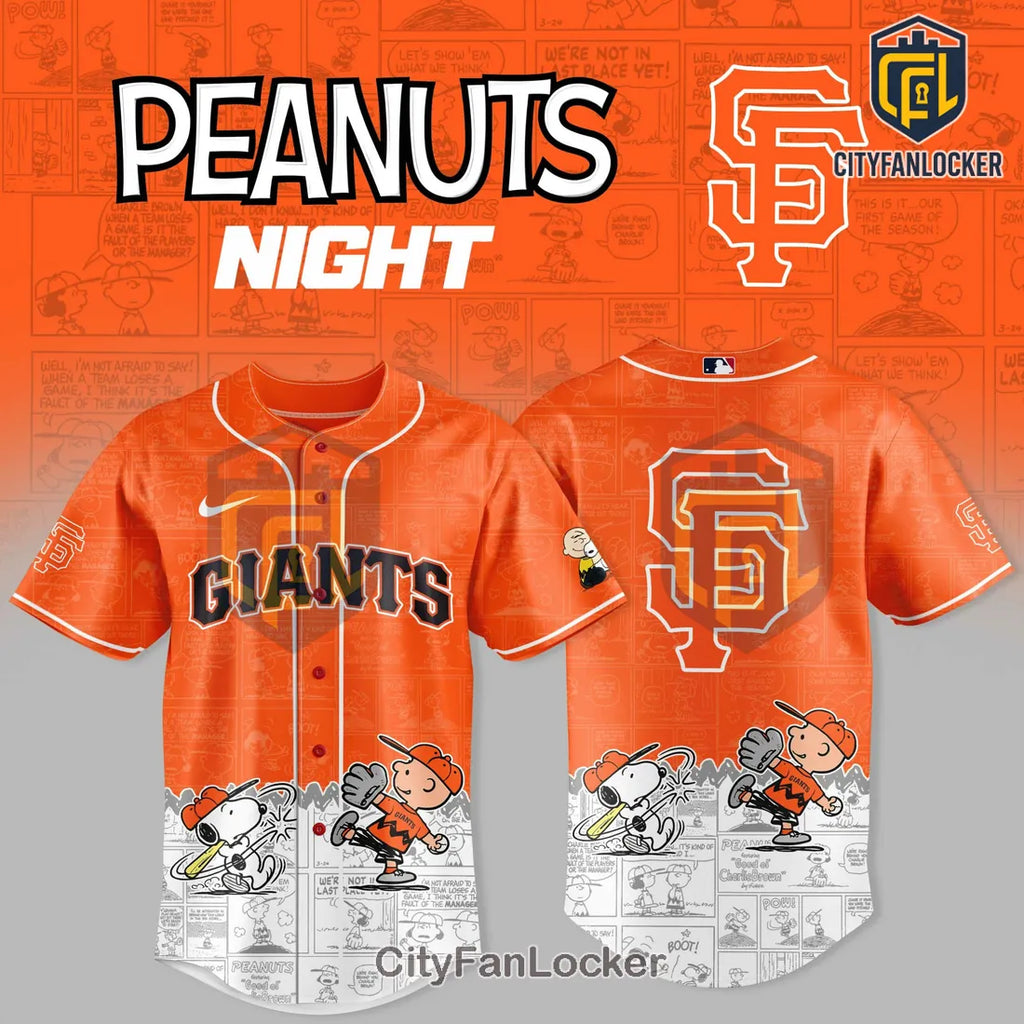 San Francisco Giants Snoopy Peanuts Night 2026 Baseball Jersey