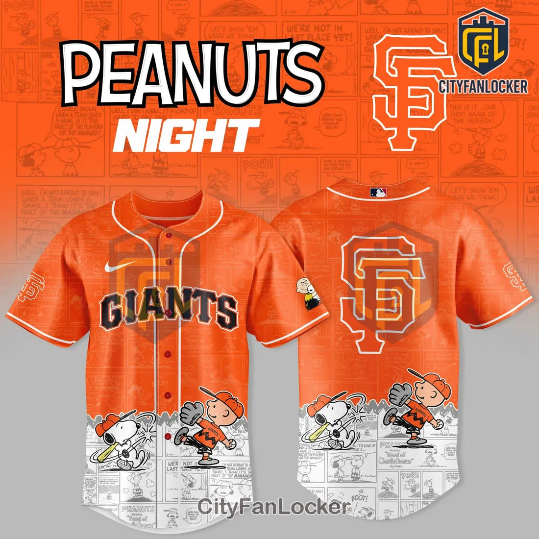 San Francisco Giants Snoopy Peanuts Night 2026 Baseball Jersey