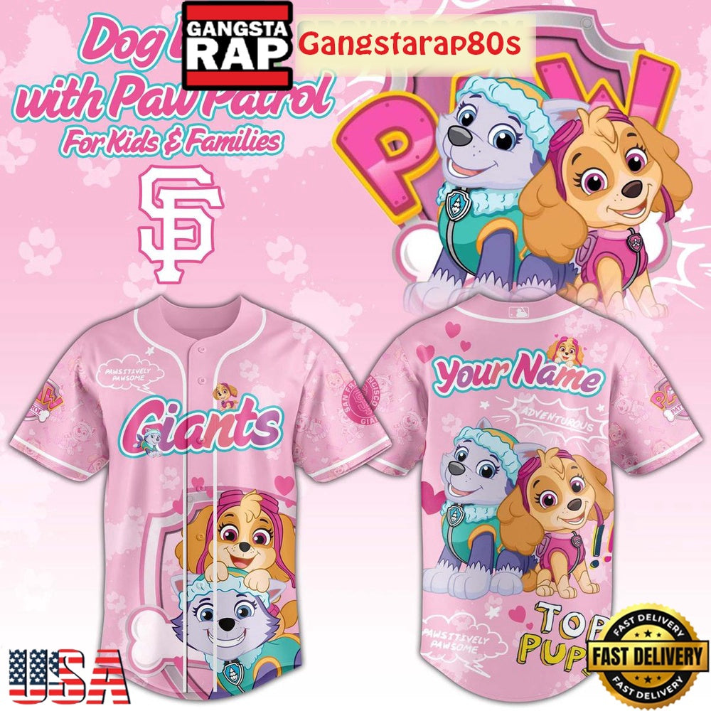San Francisco Giants x Dog Day With Paw Patrol For Kid And Families 2025 Baseball Jersey