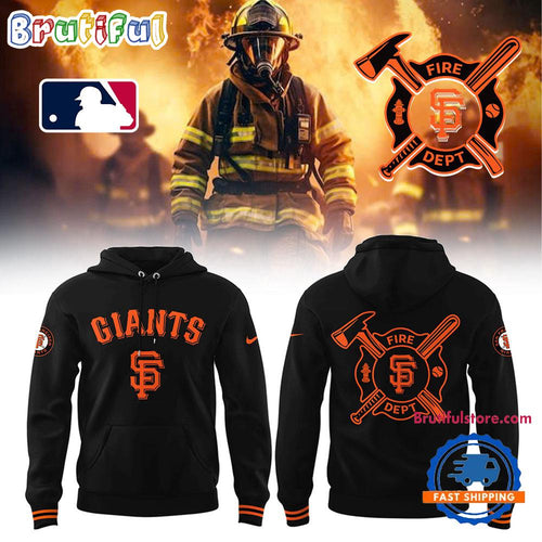San Francisco Giants x Firefighter Appreciation Night Black Hoodie T-Shirt