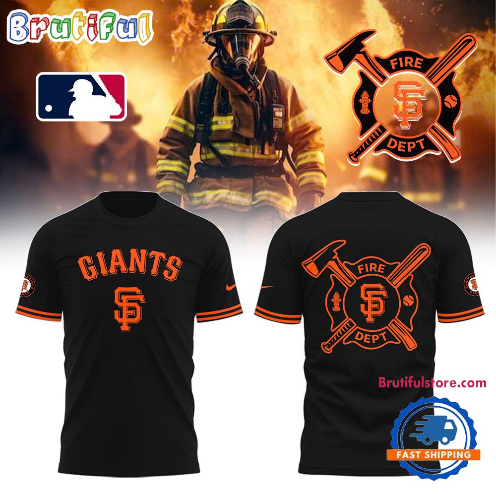 San Francisco Giants x Firefighter Appreciation Night Black Hoodie T-Shirt