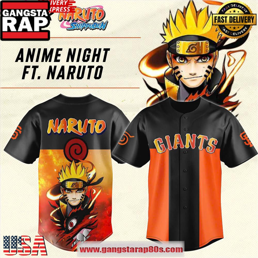 San Francisco Giants x NARUTO Night 2025 Baseball Jersey Shirt
