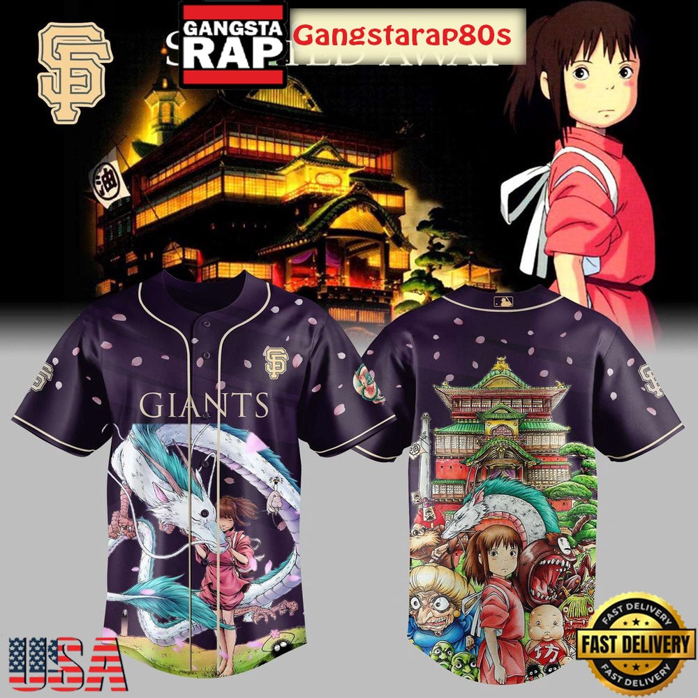 San Francisco Giants x Spirited Away Studio Ghibli 2025 Baseball Jersey Shirt