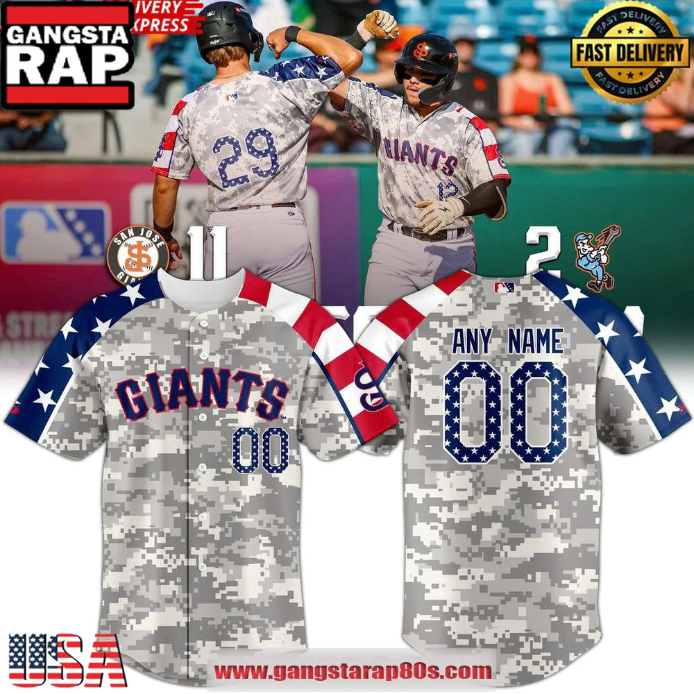 San Jose Giants Military Appreciation 2025 Custom Baseball Jersey Shirt