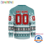 San Jose Sharks 2025 NHL Christmas Personalized Hockey Jersey Design