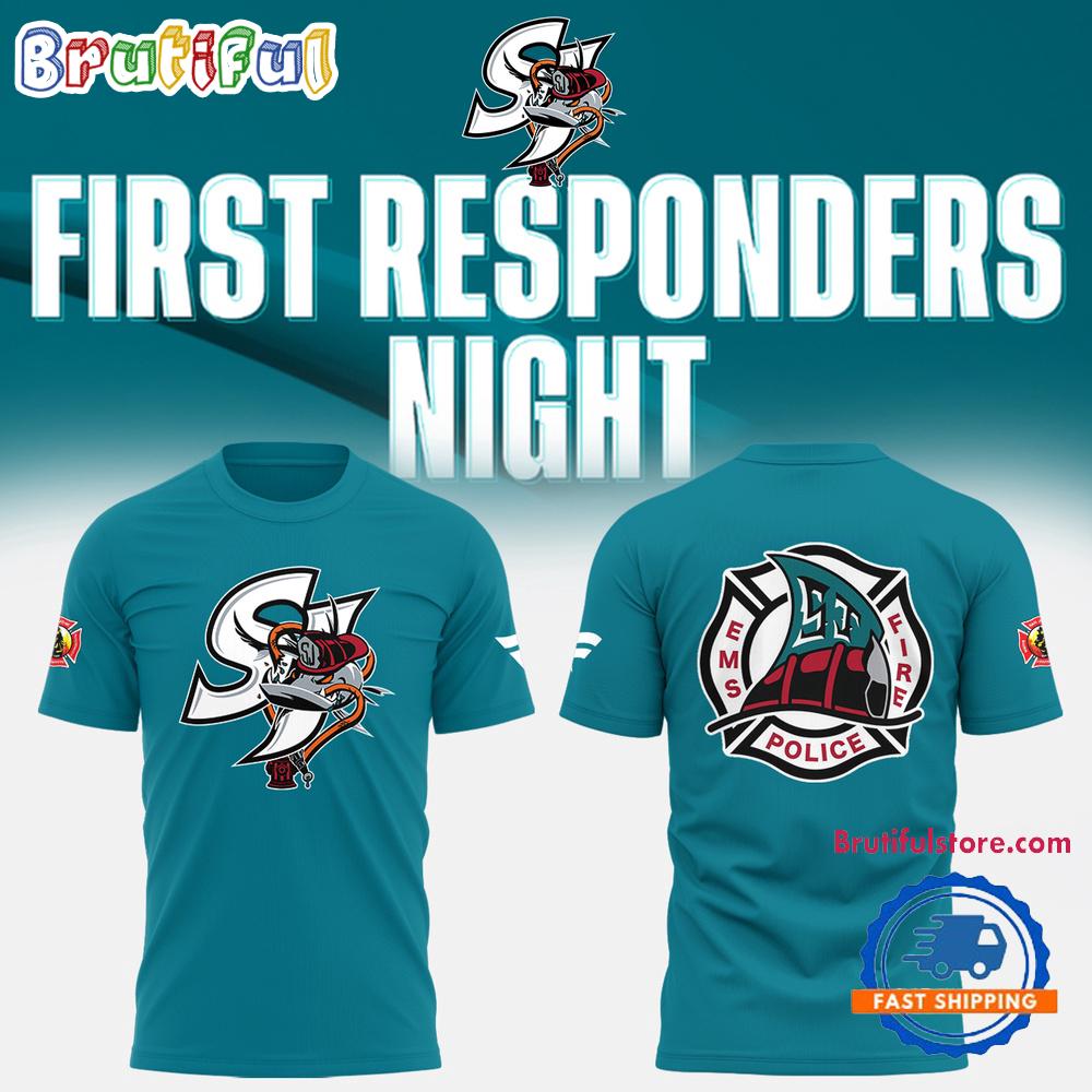San Jose Sharks Barracuda x First Responders Night 3D All Over Print Hoodie T-Shirt