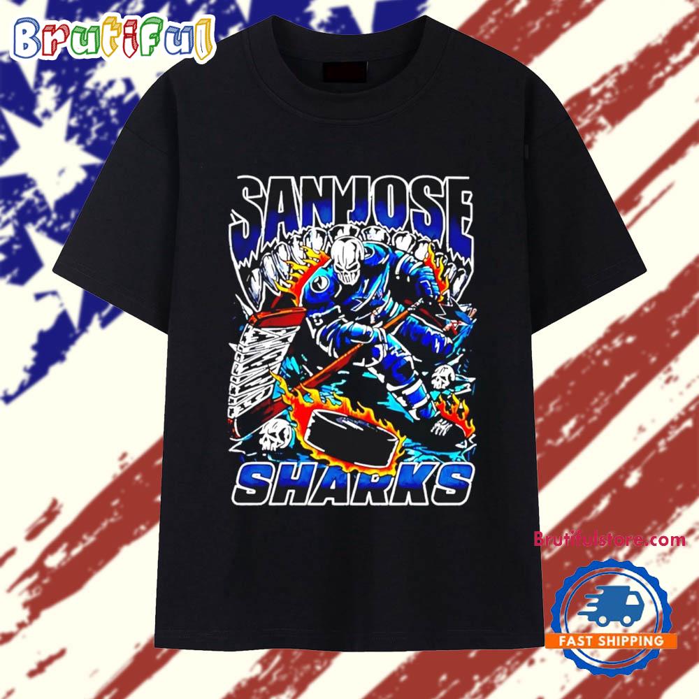 San Jose Sharks skeleton Player Graphic 2025 T Shirt
