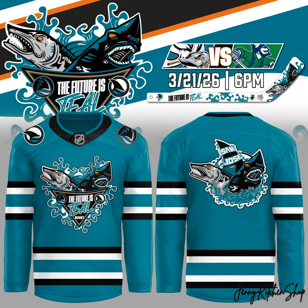 San Jose Sharks The Future Is Teal Night 2026 Hockey Jersey