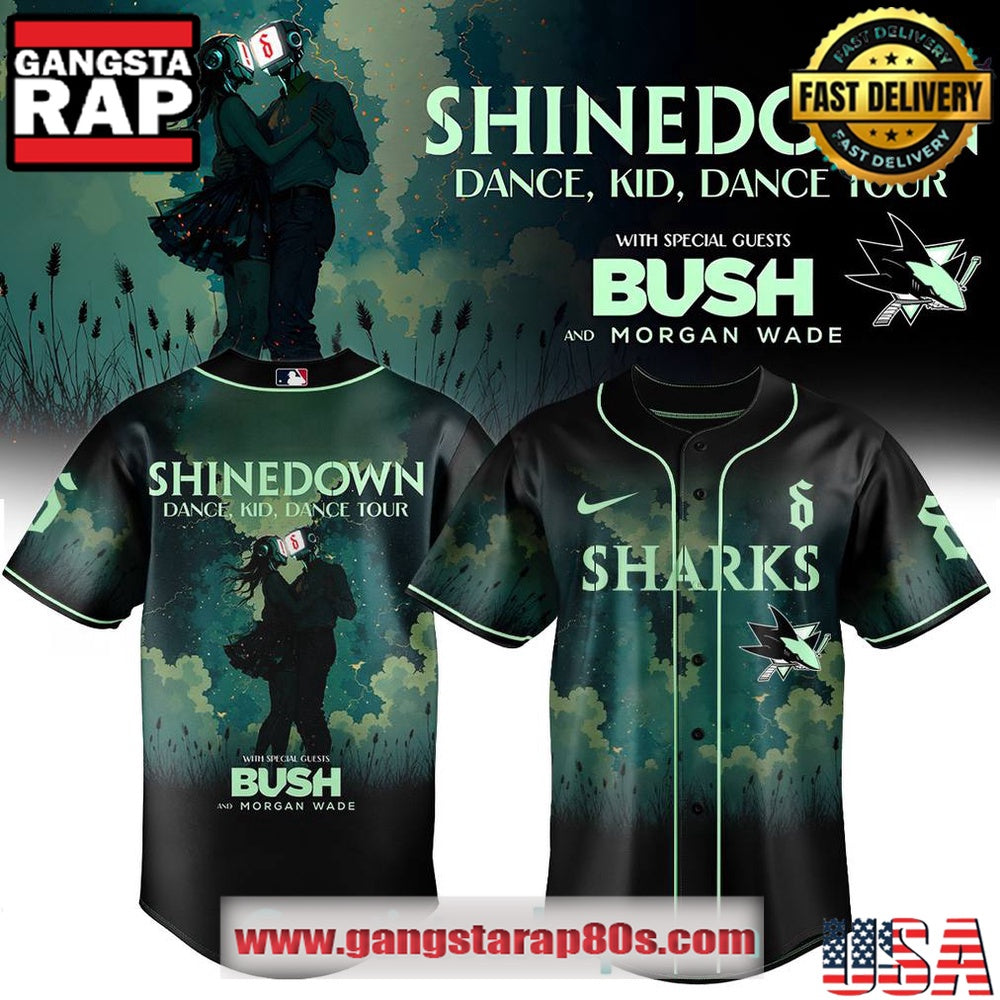 San Jose Sharks x Shinedown DanceKidDance Tour 2025 Baseball Jersey