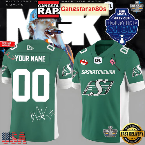 Saskatchewan Roughriders x Machine Gun Kelly Custom Football Jersey