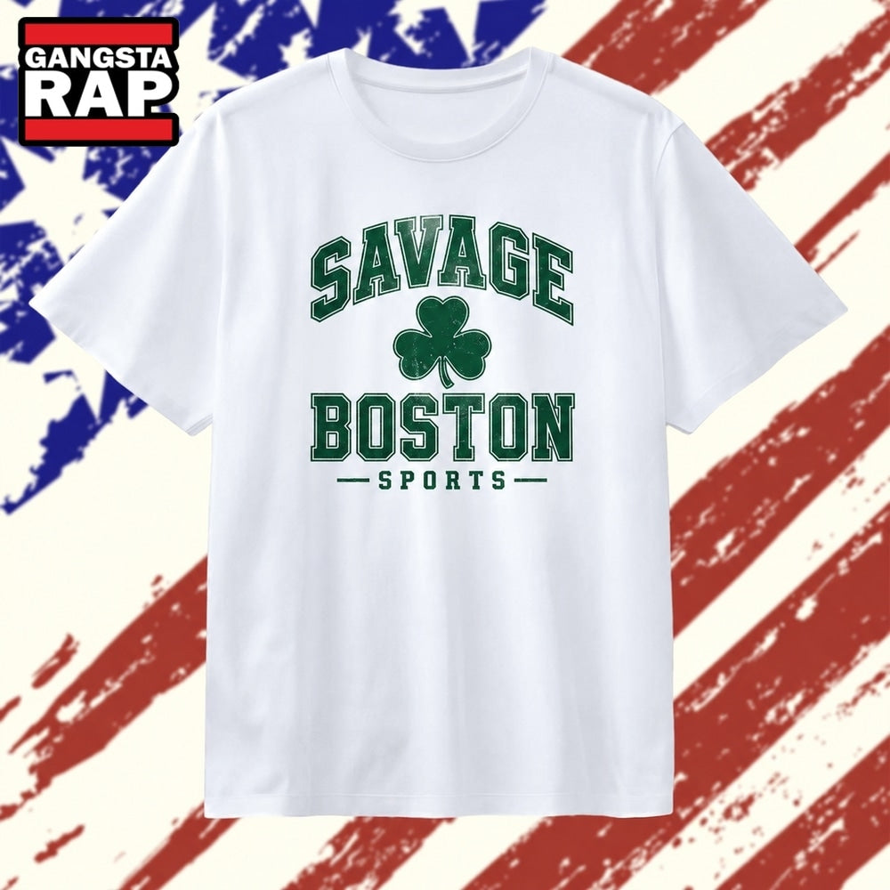 Savage Boston Sports shamrock T Shirt
