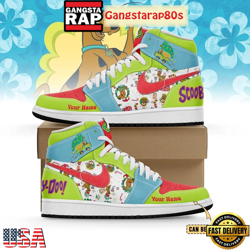 Scooby Doo Merry Christmas 2025 Custom Air Jordan 1 Running Sneakers Shoes