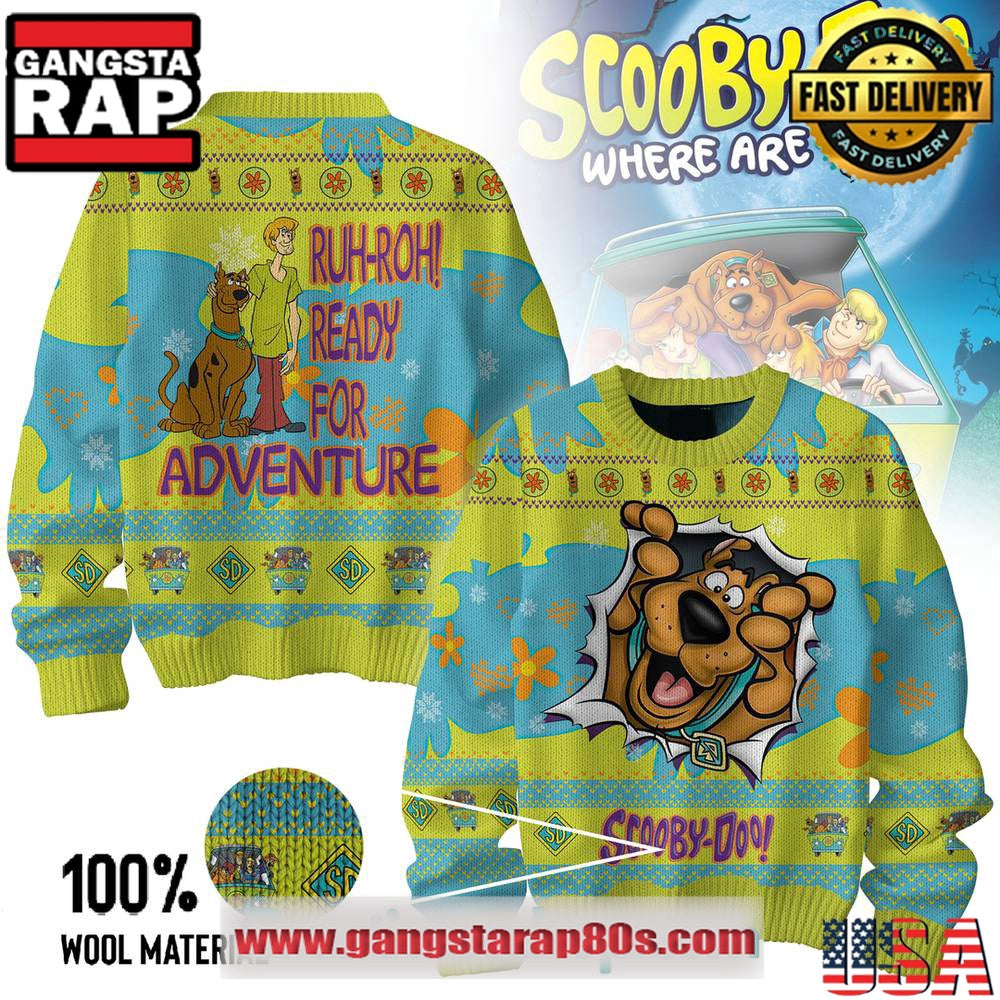 Scooby Doo Ready For Adventure Funny Ugly Christmas Sweater