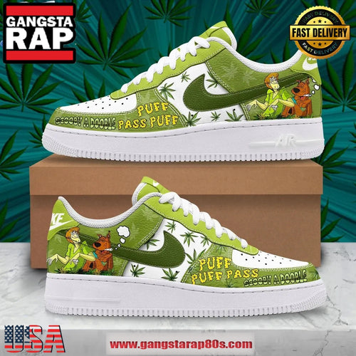 Scooby-Doo Double Puff Puff Pass Custom Air Force 1 Running Sneakers Shoes