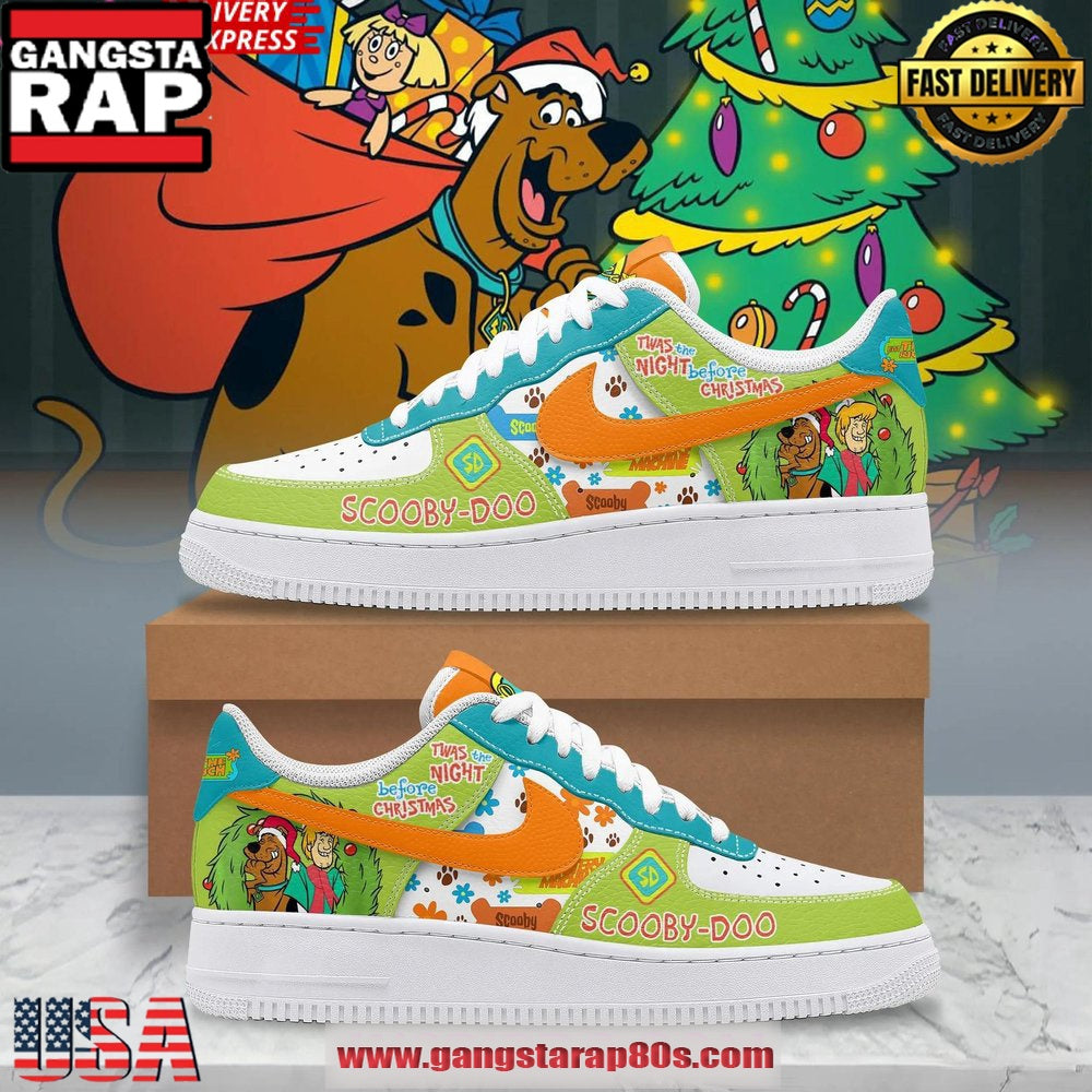 Scooby-Doo Twas the Night Before Christmas Air Force 1 Running Sneakers Shoes