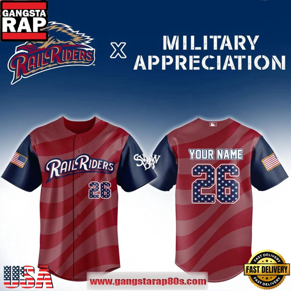 Scranton Wilkes-Barre RailRiders x Military Appreciation 2026 Custom Name Fan Baseball Jersey