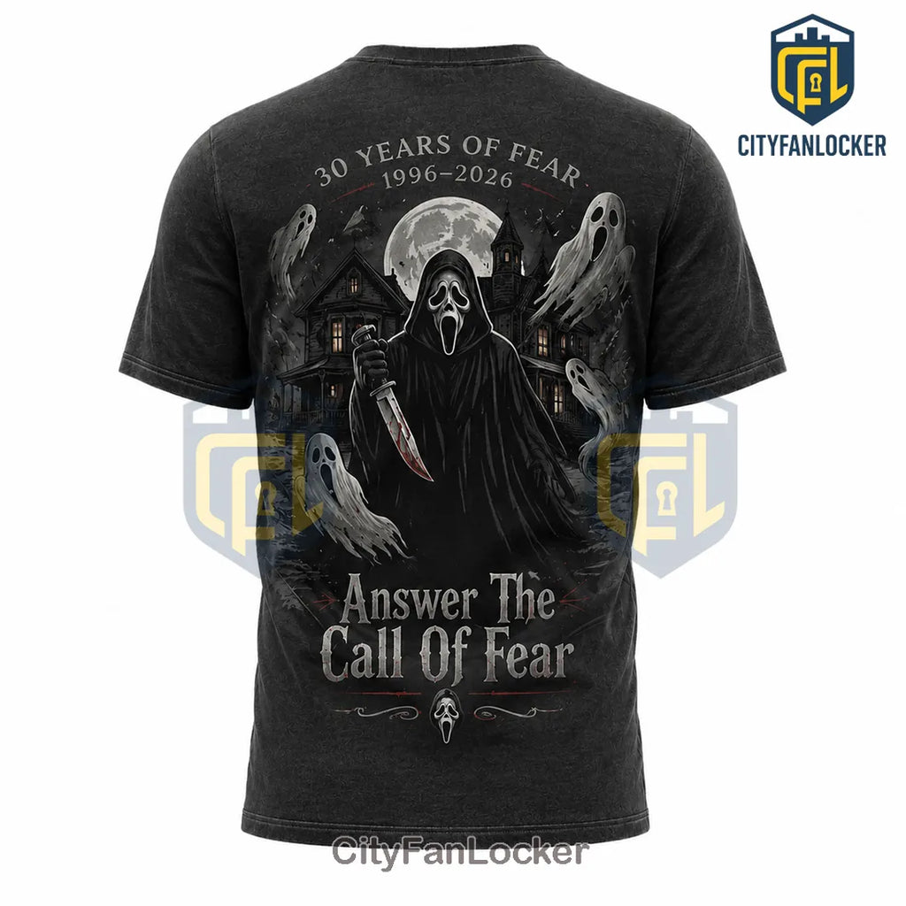 Scream Ghostface 30 Years of Fear 1996-2026 T-Shirt