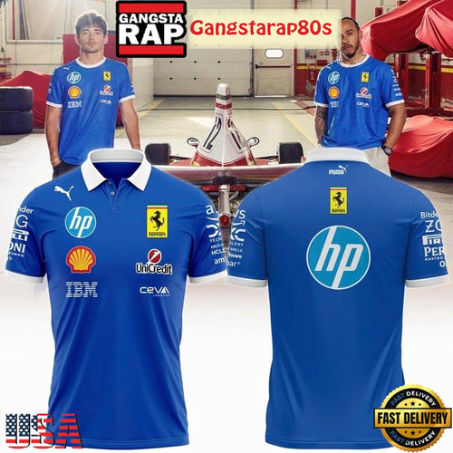 Scuderia Ferrari HP 2025 Monza Blue Limited Edition Polo Shirt