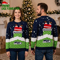 Seahawks Santa Chimney Personalized Custom Name Ugly Christmas Sweater