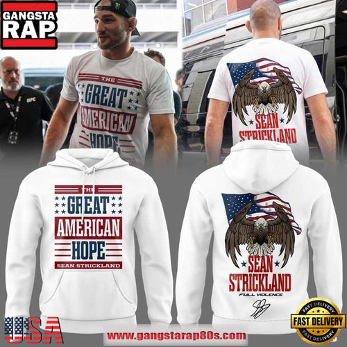 Sean Strickland The Great American Hope 2026 White Hoodie