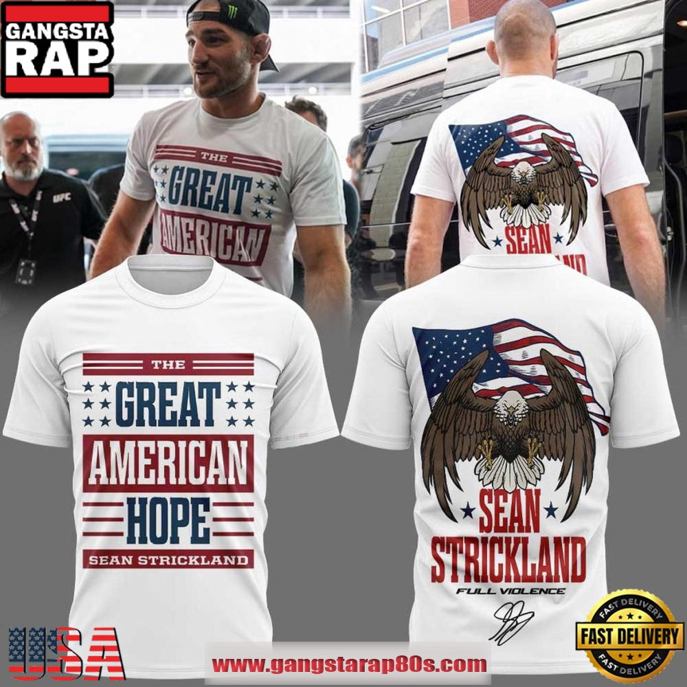 Sean Strickland The Great American Hope 2026 White T-Shirt