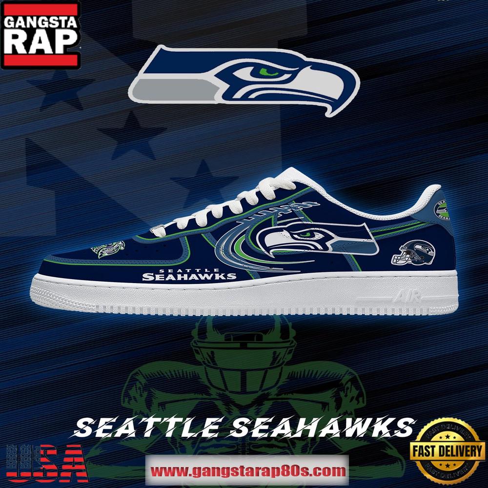 Seattle Football NFL Team Logo Air Force 1 Sneakers Shoes Sneakers