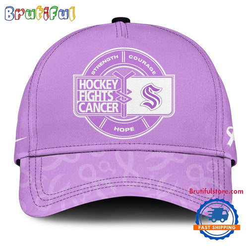 Seattle Kraken 2025 NHL Hockey Fights Cancer Limited Edition Cap